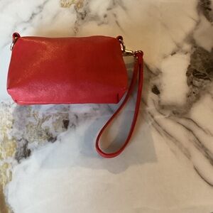 Michael Kors Red Leather Wristlet Clutch